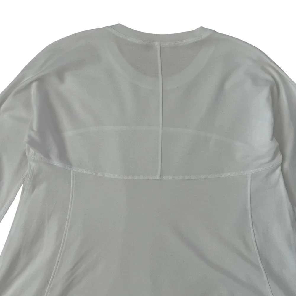 Lululemon Acadia White Long Sleeve Pima Cotton High Low Shirt SZ 4‎ Athleisure